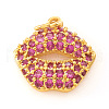 Brass Micro Pave Cubic Zirconia Charms KK-I672-18G-A-1