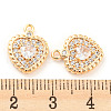 Brass Micro Pave Cubic Zirconia Charm KK-E090-28G-3