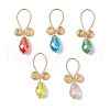 5Pcs Copper Wired Glass Pendants PALLOY-JF03244-1