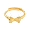 Bowknot Brass Adjustable Rings for Women RJEW-L120-016G-02-2