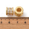 Brass Micro Pave Clear Cubic Zirconia European Beads KK-F898-12G-3