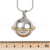 304 Stainless Steel Micro Pave Clear Cubic Zirconia Planet Pendant Pet Urn Ashes Necklaces NJEW-S455-11PG-5