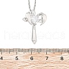 Brass Cubic Zirconia Wing Cross Pendant Necklaces for Women NJEW-C067-07P-03-5