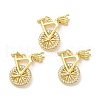Rack Plating Brass Micro Pave Cubic Zirconia Pendants KK-C030-14G-3