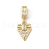 Brass Micro Pave Cubic Zirconia European Dangle Pendants KK-U047-19G-03-1
