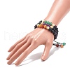 7Pcs 7 Style Natural Lava Rock & Wood  Beads & Mixed Gemstone Braided Bead Bracelets Set BJEW-JB08836-3