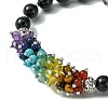 Natural Black Agate Beaded Bracelet BJEW-TA00402-01-3