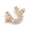 Brass Micro Pave Cubic Zirconia Letter Links ZIRC-I042-16G-U-3