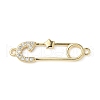 Brass Micro Pave Cubic Zirconia Connector Charms KK-Q091-03G-1