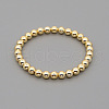 Classic Golden Tone Round Brass Beaded Stretch Bracelets for Women Men IN4084-3-1