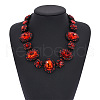 Alloy Rhinestone & Glass Oval Link Chain Necklaces for Women FS-WG2E80C-01-1