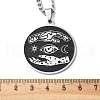304 Stainless Steel Black Enamel Yin-Yang Star Moon Pendant Necklaces NJEW-H065-32P-2