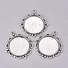 Tibetan Style Zinc Alloy Pendant Cabochon Settings TIBEP-M003-25AS-RS-2