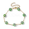 Lampwork Evil Eye Link Chain Bracelets BJEW-JB10045-05-1