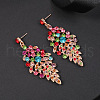 Flower Alloy Rhinestone Chain Necklaces & Stud Dangle Earrings Sets WGB5361-01-4