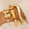 Bowknot Alloy & Iron & CCB Plastic & Plastic Pearl Bangles Set FS-WGB93A7-14-1