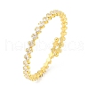 Rack Plating Brass Pave Clear Cubic Zirconia Rhombus Open Cuff Bangles BJEW-B110-02G-1