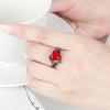 Heart Brass Micro Pave Cubic Zirconia Finger Rings FS-WG4D14B-01-2