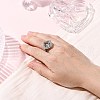 Rhombus Brass Micro Pave Clear Cubic Zirconia Adjustable Ring Settings KK-D378-34P-5