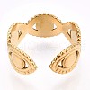 Ion Plating(IP) 304 Stainless Steel Evil Eye Wrap Open Cuff Ring for Women RJEW-S405-183G-2