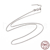 Anti-Tarnish Rhodium Plated 925 Sterling Silver Wheat Chains Necklace for Women STER-I021-04P-2