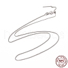 Rhodium Plated 925 Sterling Silver Wheat Chains Necklace for Women STER-I021-04P-2