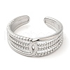 Non-Tarnish 304 Stainless Steel Hollow Open Cuff Ring for Women RJEW-I098-28P-2