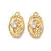 Brass Micro Pave Clear Cubic Zirconia Pendants KK-L221-005G-1