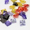 10PCS Mixed Grade A Square Shaped Cubic Zirconia Pointed Back Cabochons X-ZIRC-M004-8x8mm-1