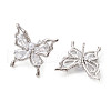 Butterfly Brass Stud Earrings EJEW-M245-07P-1