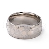 Non-Tarnish 201 Stainless Steel Hexagon Pattern Finger Ring for Women RJEW-I089-15P-2