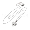 304 Stainless Steel Polymer Clay Rhinestones Openable Pendant Necklaces for Women NJEW-Z065-12P-4