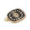 Rack Plating Brass Pave Cubic Zirconia Enamel Pendants KK-O142-57G-01-3