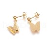 304 Stainless Steel Dangle Stud Earrings EJEW-H367-21G-2