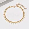 Bohemian Style Alloy Coin Tassel Twisted Chain Anklets WG47E30-01-1