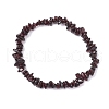 Natural Garnet Chip Beaded Stretch Bracelets for Women Men BJEW-JB10647-04-1