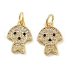 Brass Micro Pave Cubic Zirconia Pendants KK-C092-16G-1