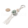 Cotton Thread Macrame Pouch Gemstone Tassel Keychain KEYC-JKC00469-3