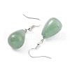 Natural Green Aventurine Dangle Earrings EJEW-P143-C12-2