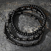 3Pcs 3 Styles Natural Black Agate Beads Stretch Bracelet Set for Men EH6354-1