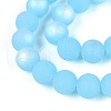Frosted Imitation Jade Glass Beads Strands GLAA-T032-J10mm-MBB04-3