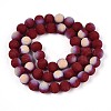 Frosted Opaque Glass Beads Strands GLAA-T032-P8mm-MBB05-2