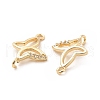 Rack Plating Brass Micro Pave Clear Cubic Zirconia Connector Charms KK-E081-04G-3