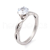 Mother's Day Rings 304 Stainless Steel Diamond Finger Ring for Women RJEW-C086-22-P-1