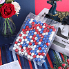 Gorgecraft 138Pcs 3 Colors Independence Day Spray Painted Wooden European Beads WOOD-GF0002-09-7