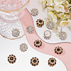 Gorgecraft 16Pcs 2 Colors 1-Hole Alloy Rhinestone Shank Buttons BUTT-GF0003-62-4