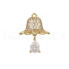 Rack Plating Brass with Cubic Zirconia Pendants KK-Q010-04G-1