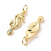 Brass Micro Pave Light Blue Cubic Zirconia Pendants ZIRC-P094-16G-RS-3