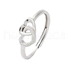 925 Sterling Silver Cuff Rings for Women RJEW-U046-04P-2