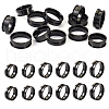 12Pcs 6 Size 201 Stainless Steel Grooved Finger Ring Settings STAS-TA0002-15B-1